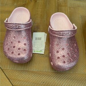 CROCS Kids Glitter Clogs SZ 2
